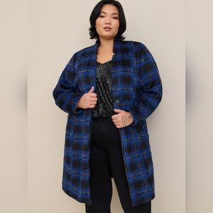 TORRID Brushed Fuzzy Flannel Coat sz 3/3XL